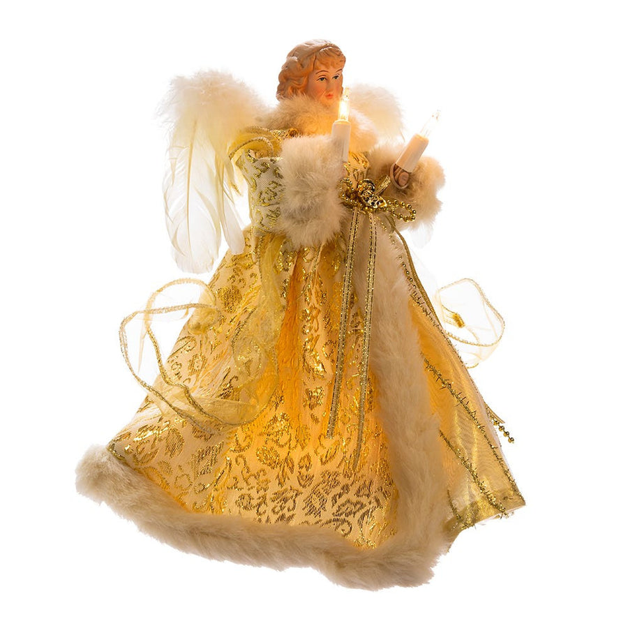 10" UL 10L Ivory and Gold Angel Treetop