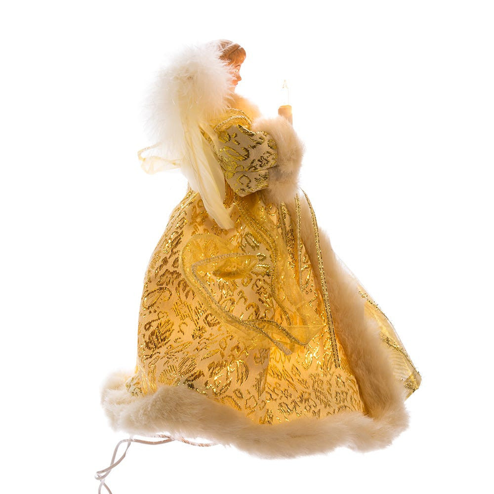 10" UL 10L Ivory and Gold Angel Treetop