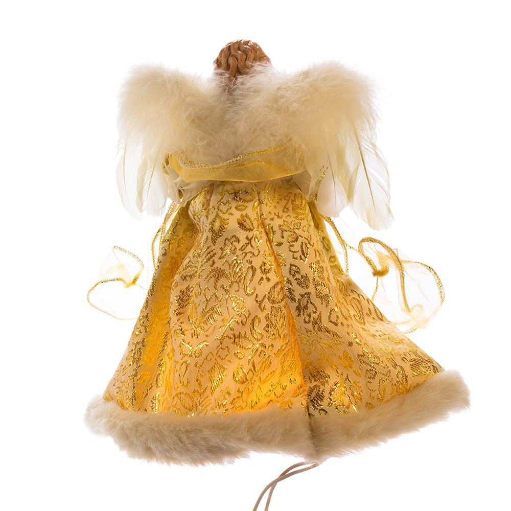 10" UL 10L Ivory and Gold Angel Treetop