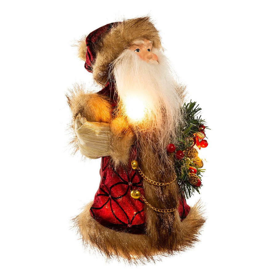 10" UL 10L Burgundy and Brown Santa Treetop