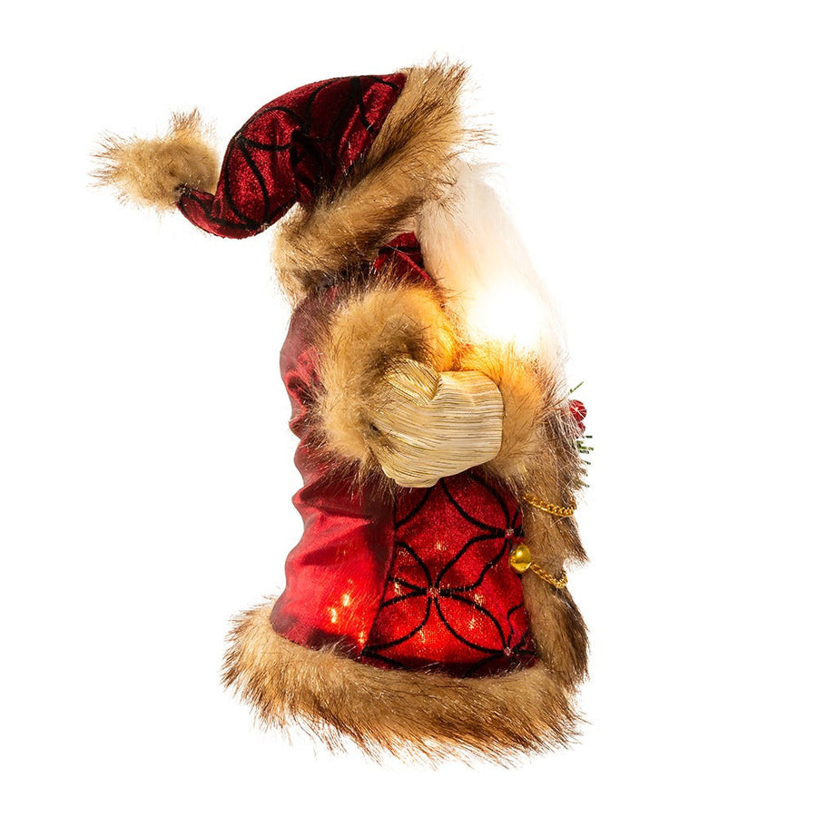 10" UL 10L Burgundy and Brown Santa Treetop