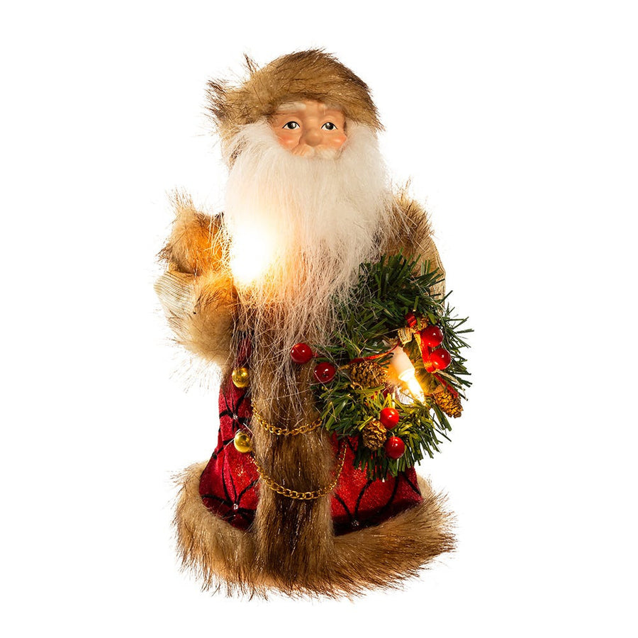 10" UL 10L Burgundy and Brown Santa Treetop