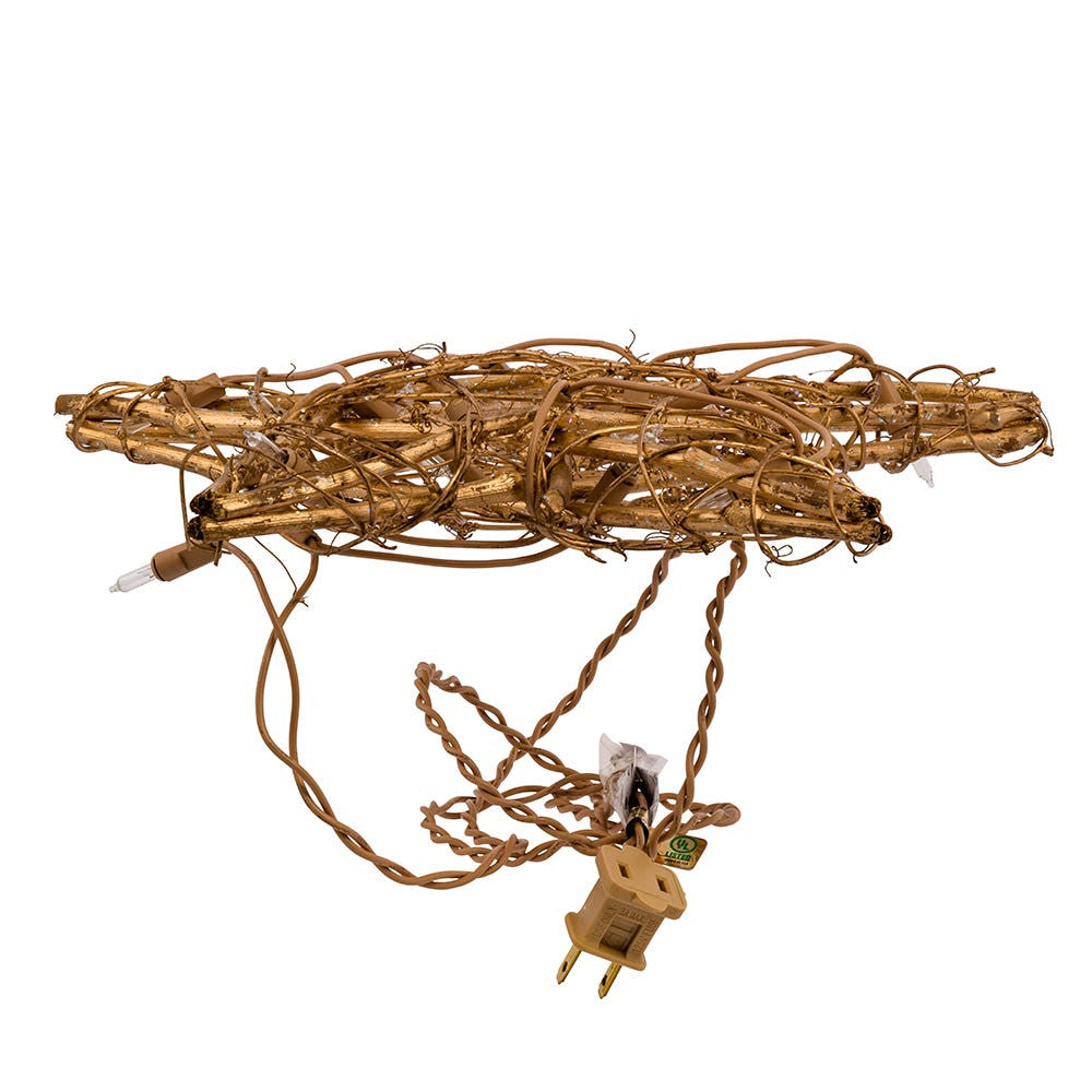 9.8" UL 20L Gold Rattan Star Treetop