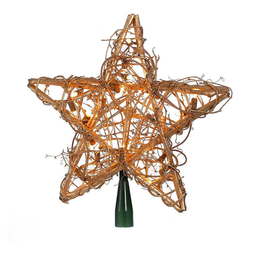 9.8" UL 20L Gold Rattan Star Treetop