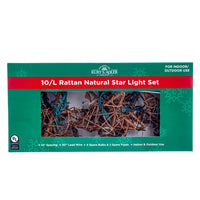 9' UL 10L Rattan Natural Star Light Set