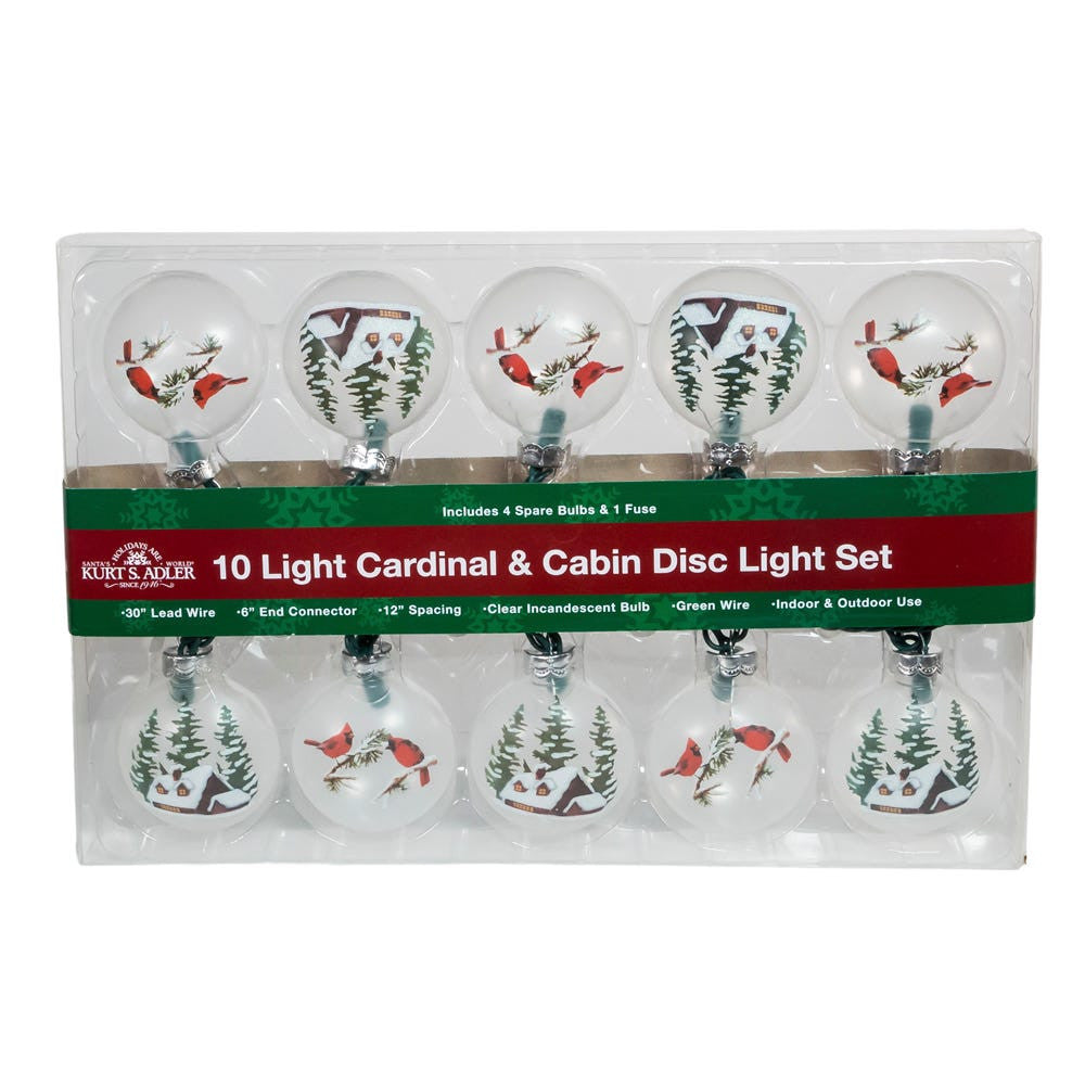 9' UL 10L Cardinal and Cabin Disc Light Set With Green Wire