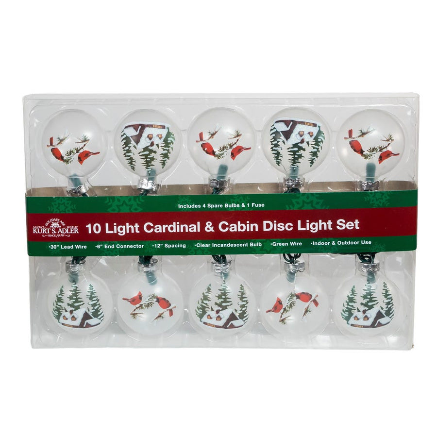 9' UL 10L Cardinal and Cabin Disc Light Set With Green Wire