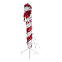 3' Pre-Lit LED Tinsel Candy Cane