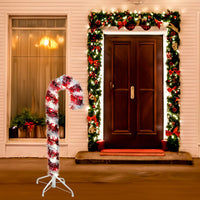 3' Pre-Lit LED Tinsel Candy Cane
