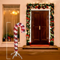 3' Pre-Lit LED Tinsel Candy Cane