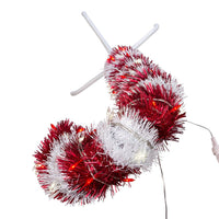 4' Pre-Lit LED Tinsel Candy Cane