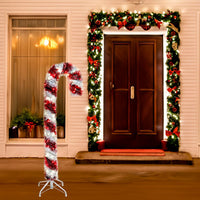4' Pre-Lit LED Tinsel Candy Cane