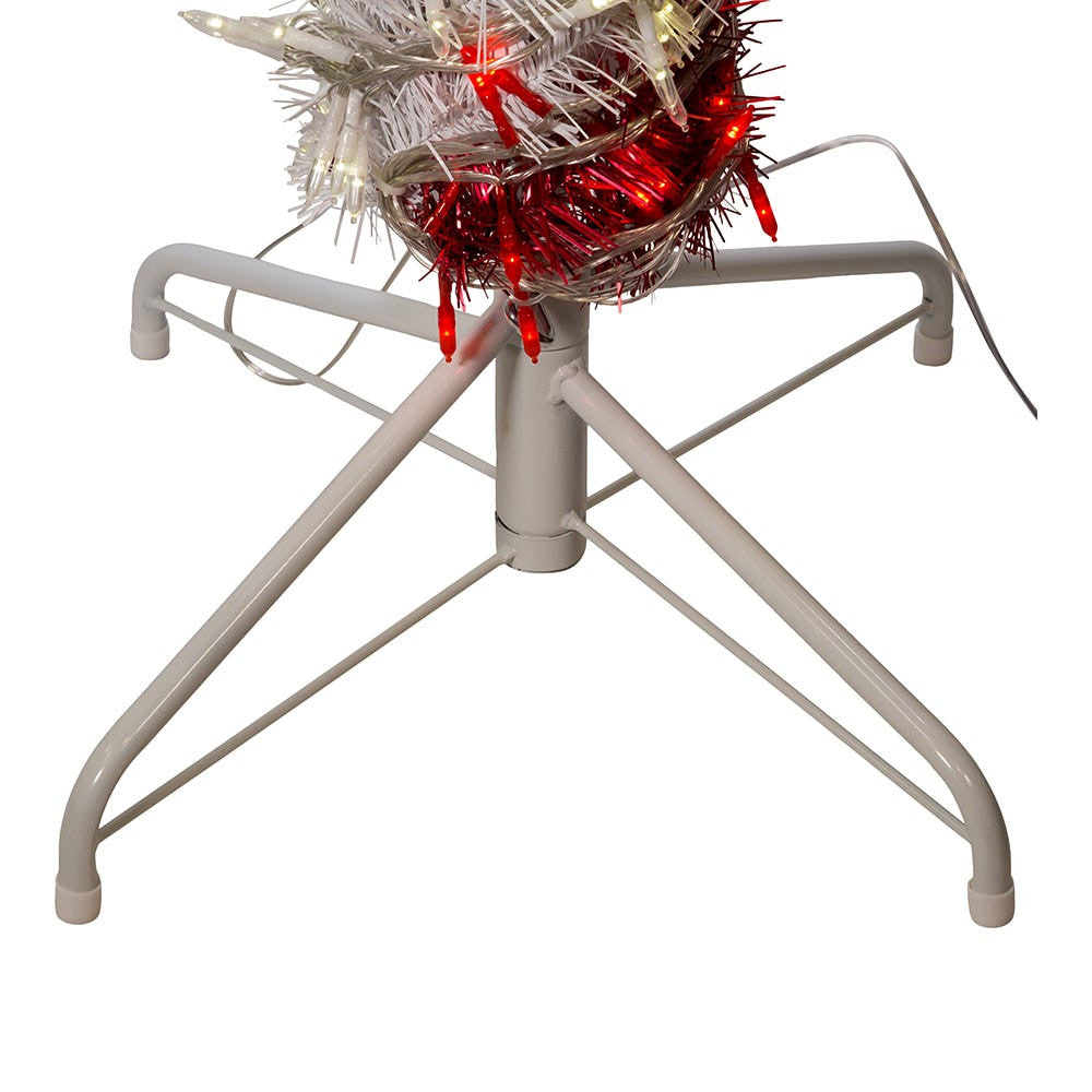 5' Pre-Lit LED Tinsel Candy Cane