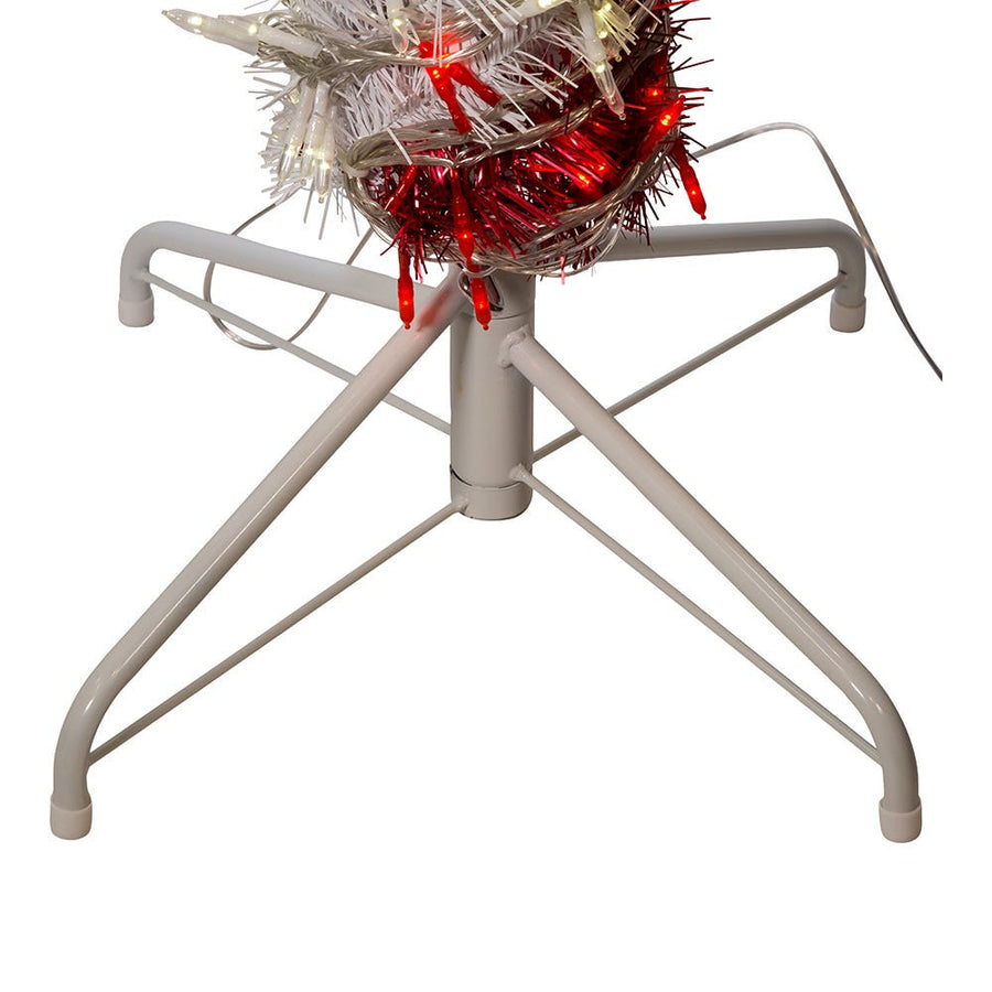 5' Pre-Lit LED Tinsel Candy Cane