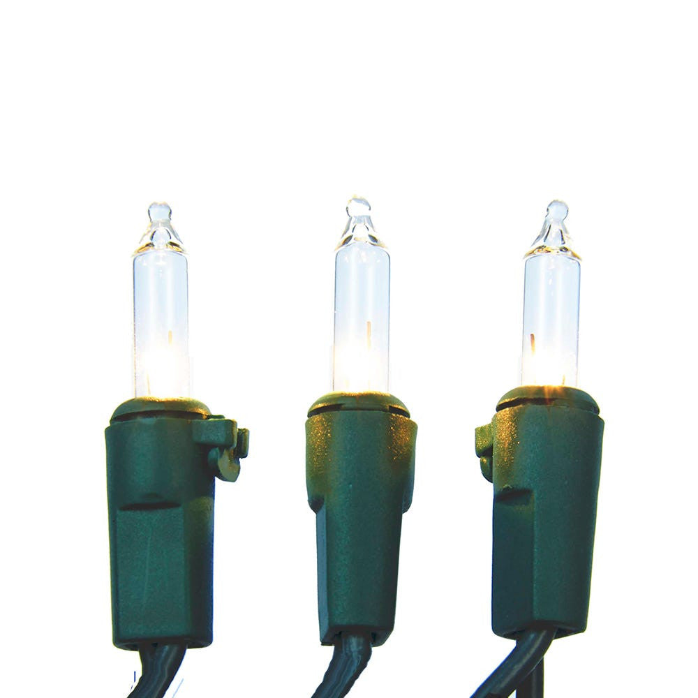 24.5' 50-Light Clear Light Green Wire Light Set In Polybag
