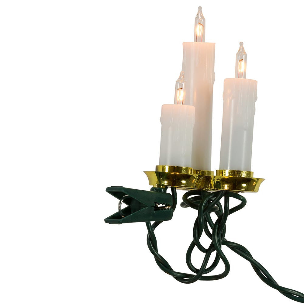 14' UL 15L White Triple Candle Clip-On Connectible Light Set