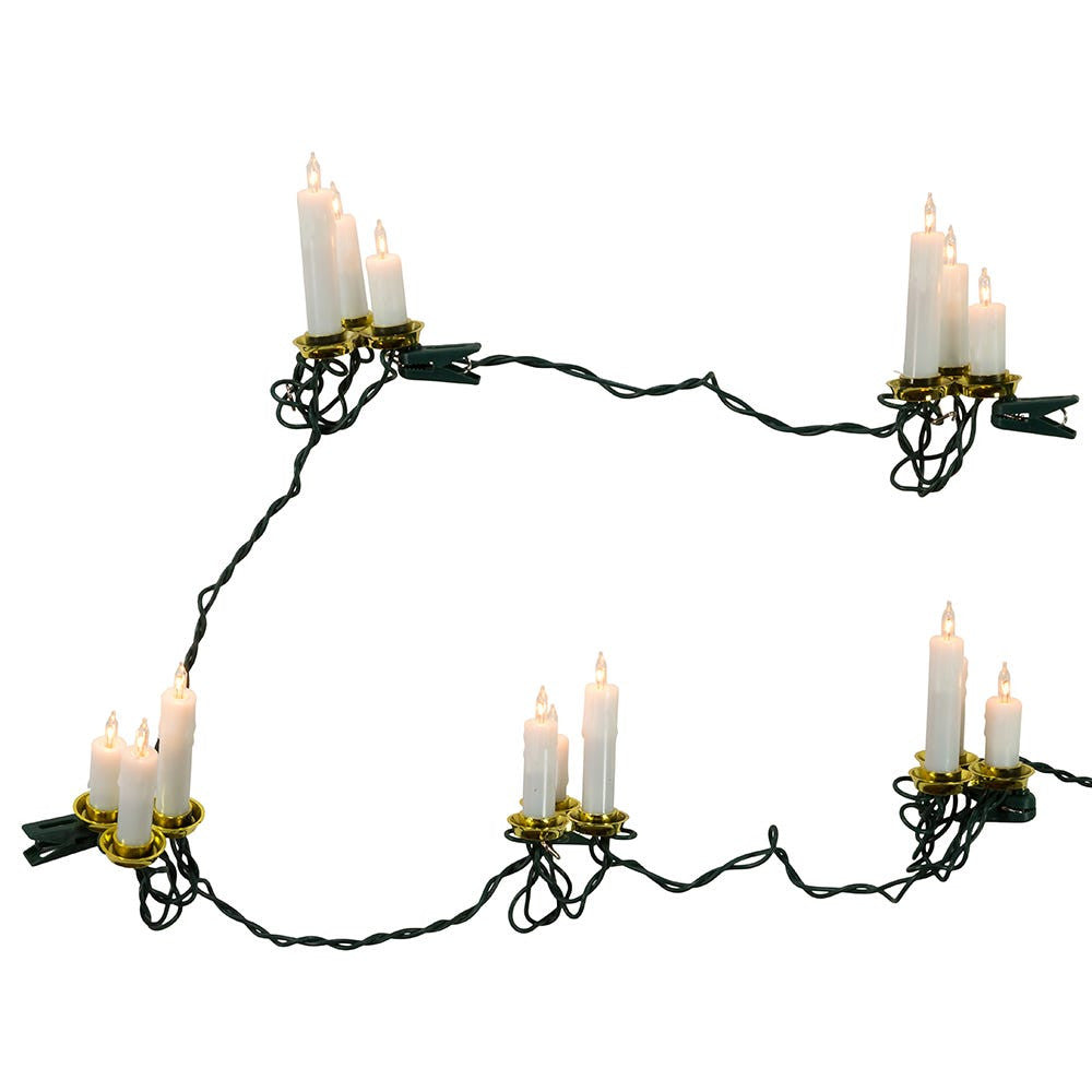 28' UL 15L Triple Candle Clip-On Connectible Light Set with 24" Spacing