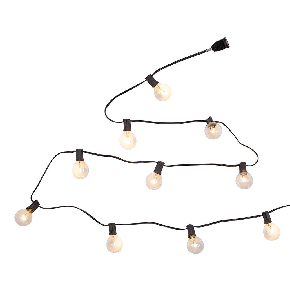 9' UL 10L Clear G40 Warm White LED Connectible Light Set