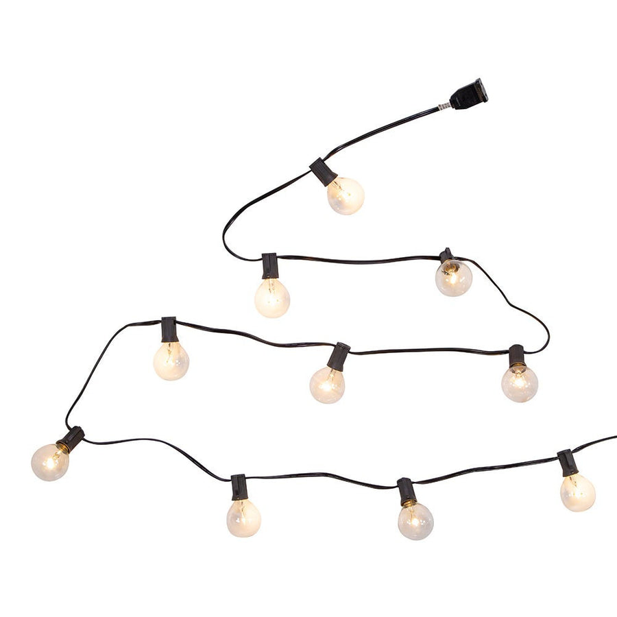9' UL 10L Clear G40 Warm White LED Connectible Light Set