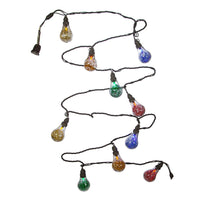 9' UL 10L Multicolored LED Tinsel Filled A19 Light Set