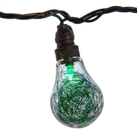 9' UL 10L Multicolored LED Tinsel Filled A19 Light Set