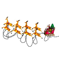 9' UL 10L Santa Sleigh and Eight Reindeer Light Set