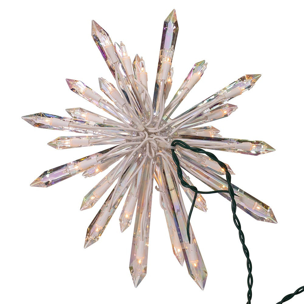 11.25" UL 30L Crystal Snowflake Treetop
