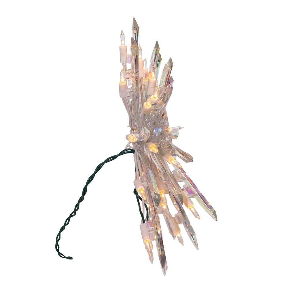 11.25" UL 30L Crystal Snowflake Treetop