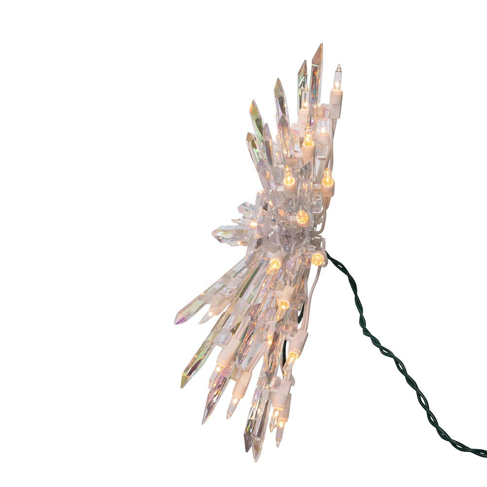 11.25" UL 30L Crystal Snowflake Treetop