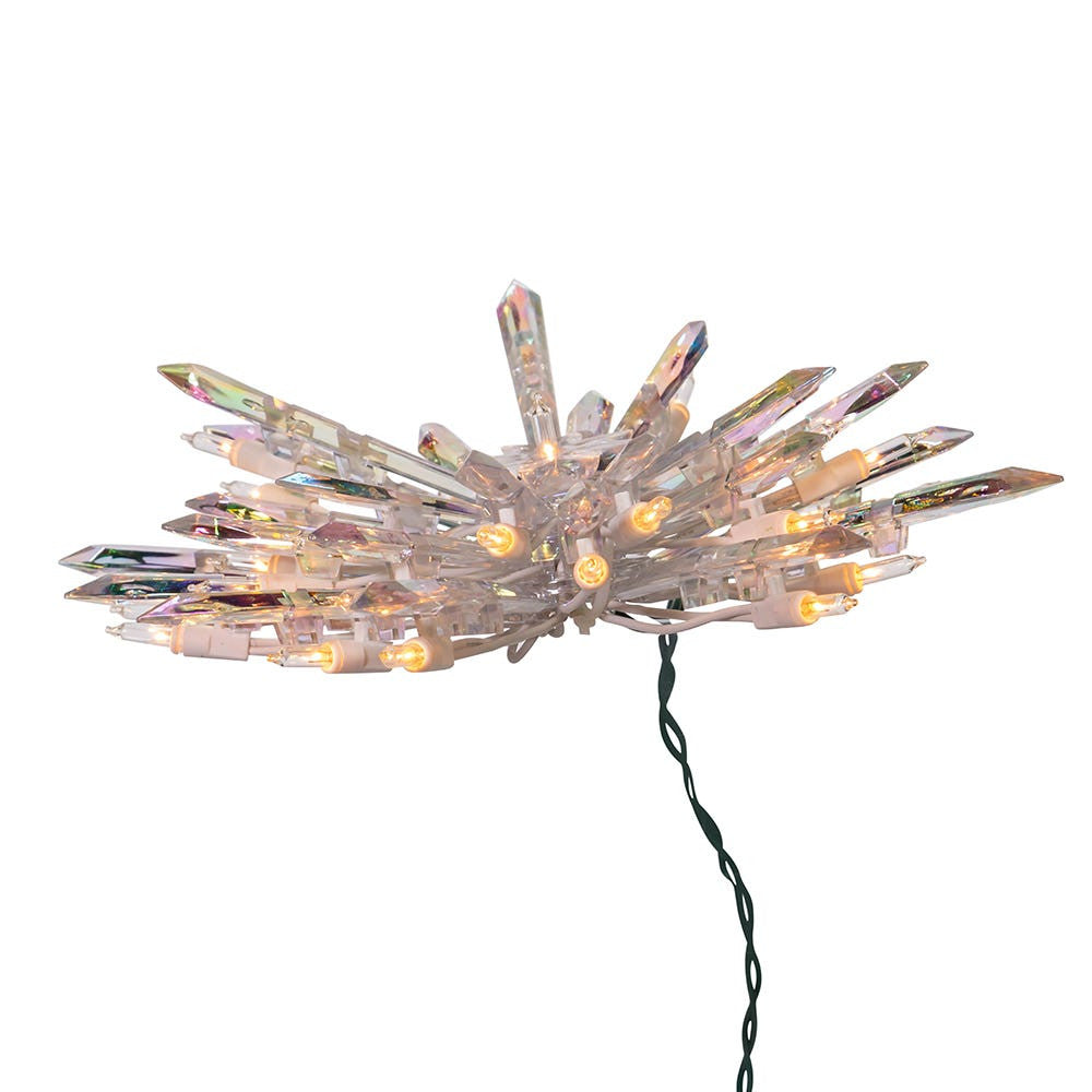 11.25" UL 30L Crystal Snowflake Treetop