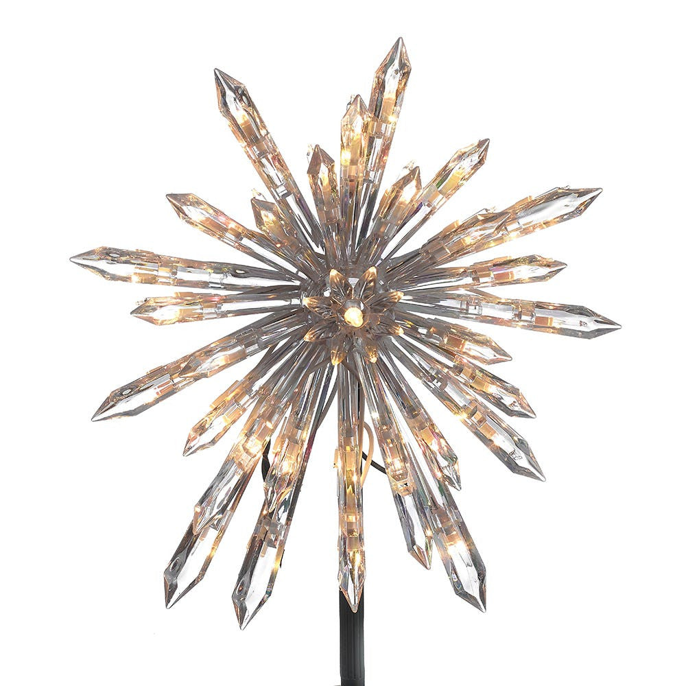11.25" UL 30L Crystal Snowflake Treetop