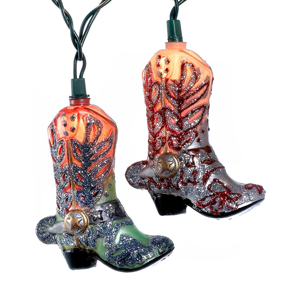 9' UL 10L Glitter Cowboy Boots Light Set