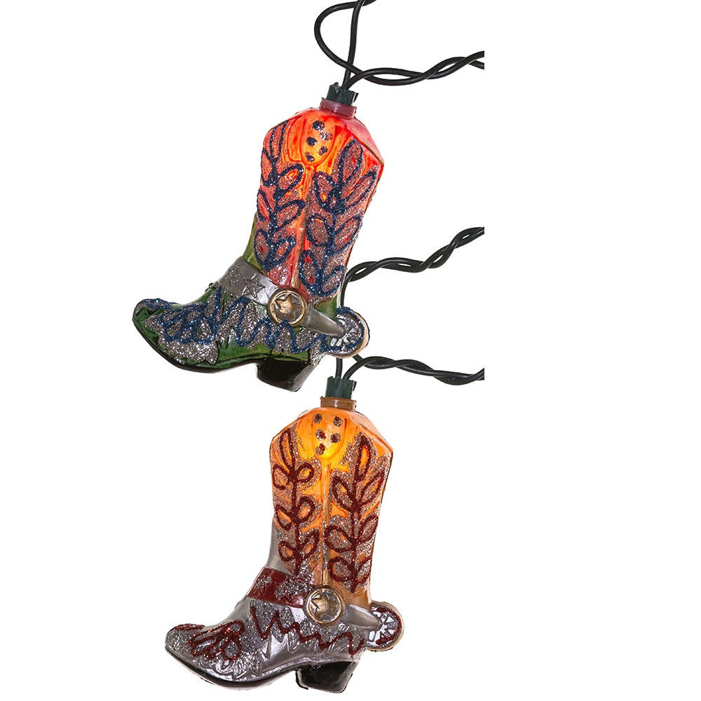 9' UL 10L Glitter Cowboy Boots Light Set