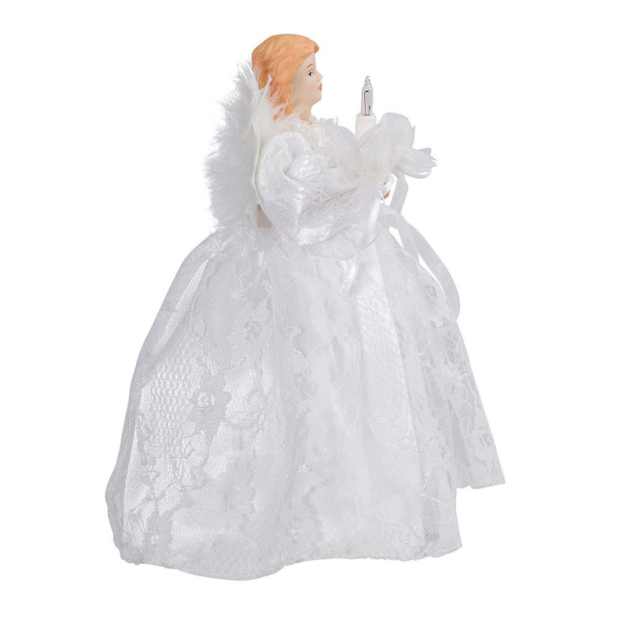 9" UL 10L White Dress Angel Treetop