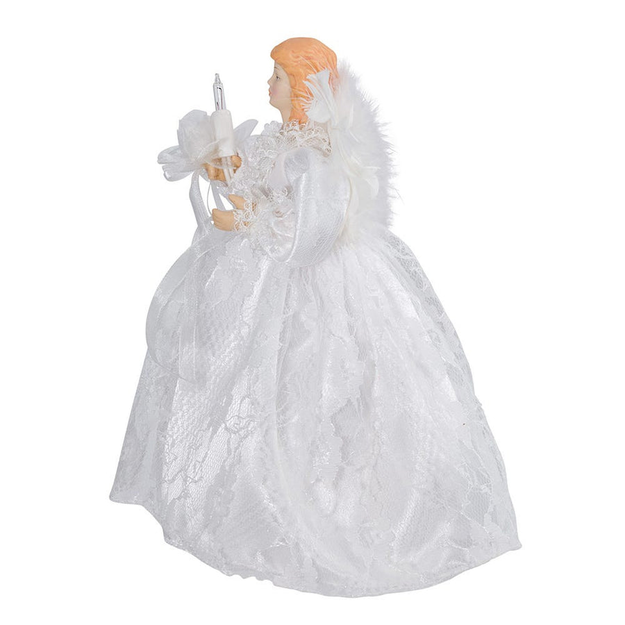 9" UL 10L White Dress Angel Treetop