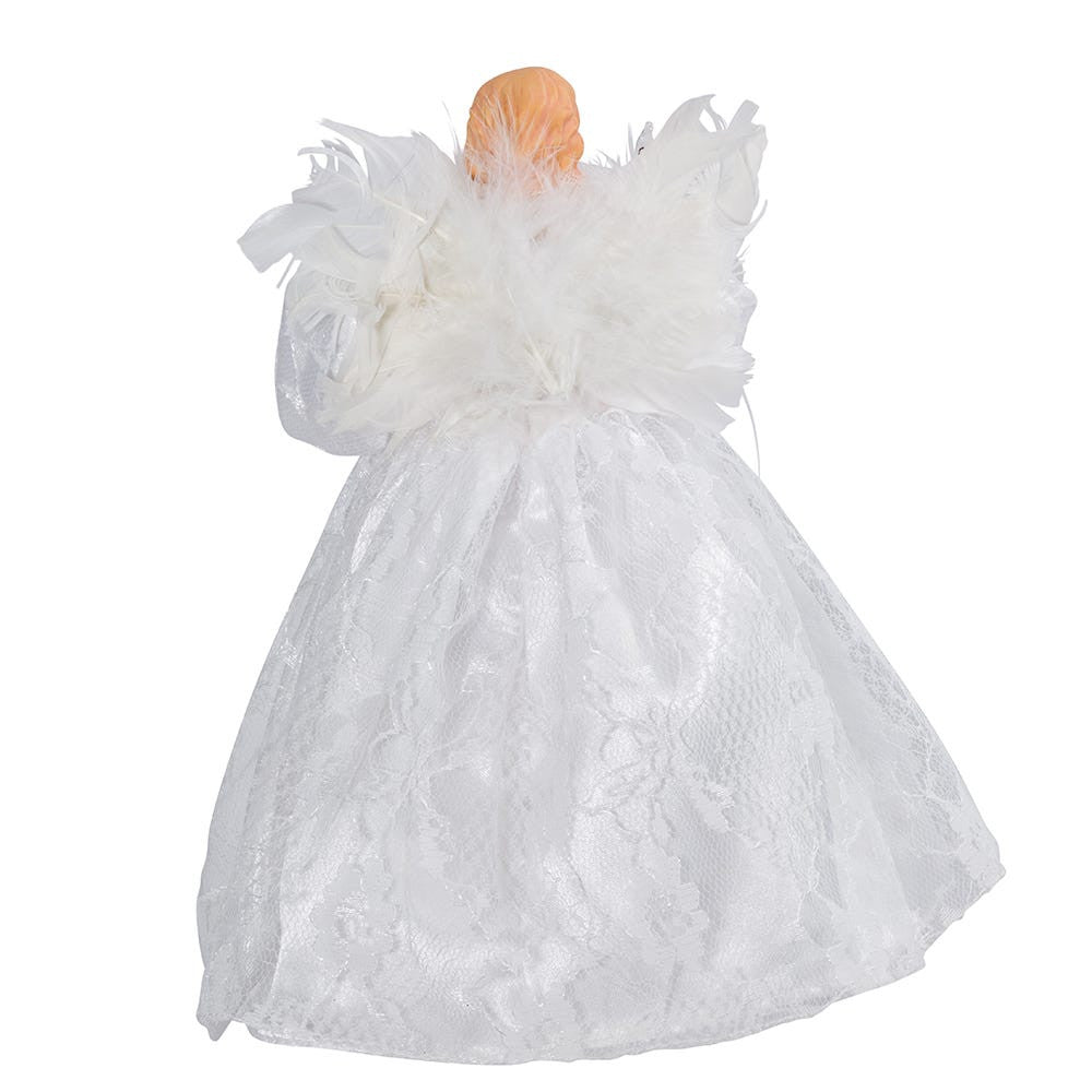 9" UL 10L White Dress Angel Treetop