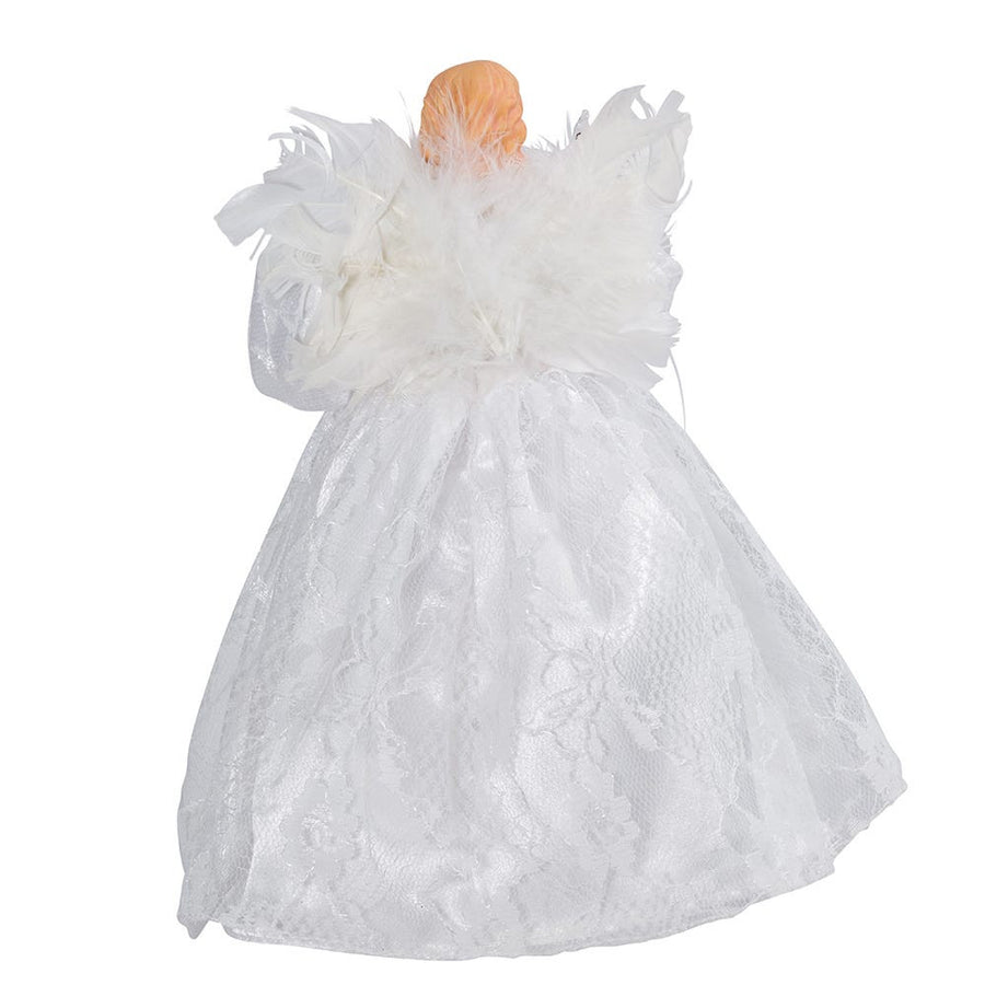 9" UL 10L White Dress Angel Treetop