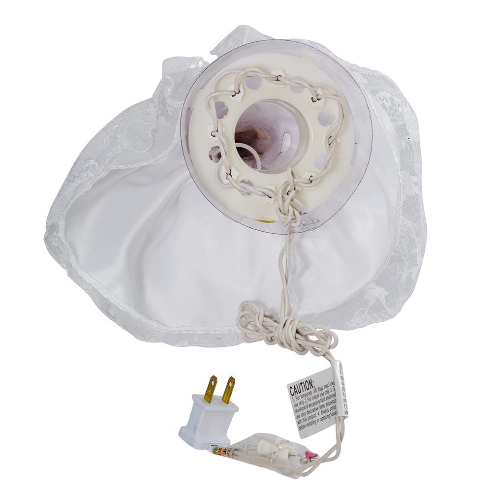 9" UL 10L White Dress Angel Treetop