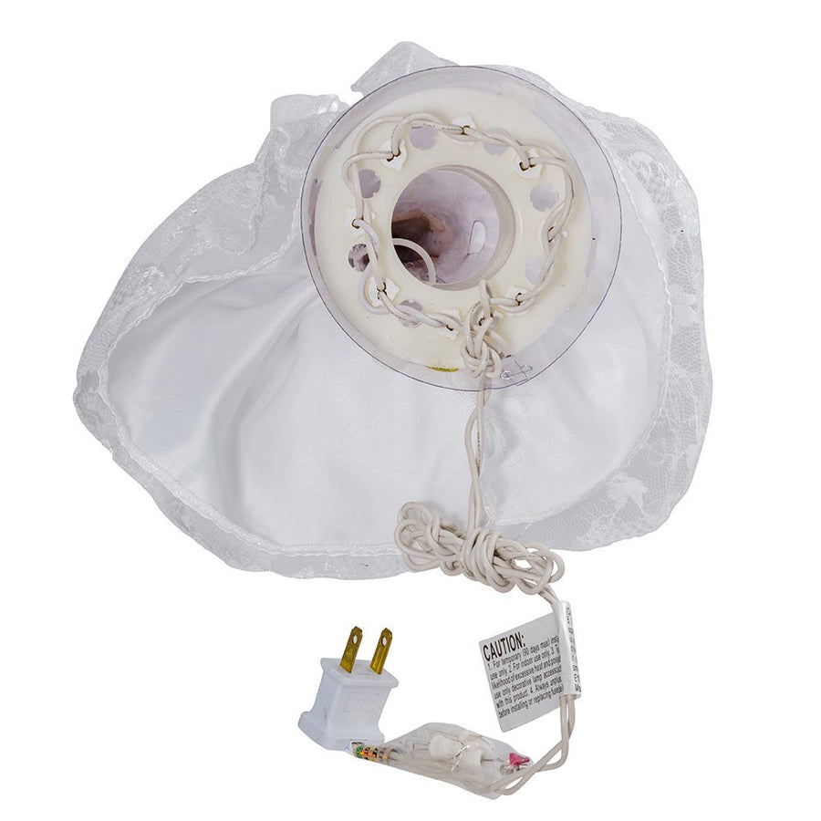 9" UL 10L White Dress Angel Treetop