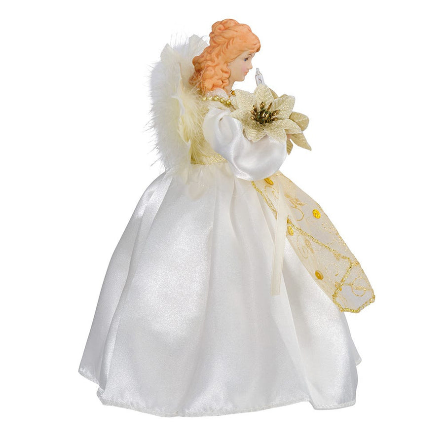 9" UL 10L Ivory and Gold Angel Treetop
