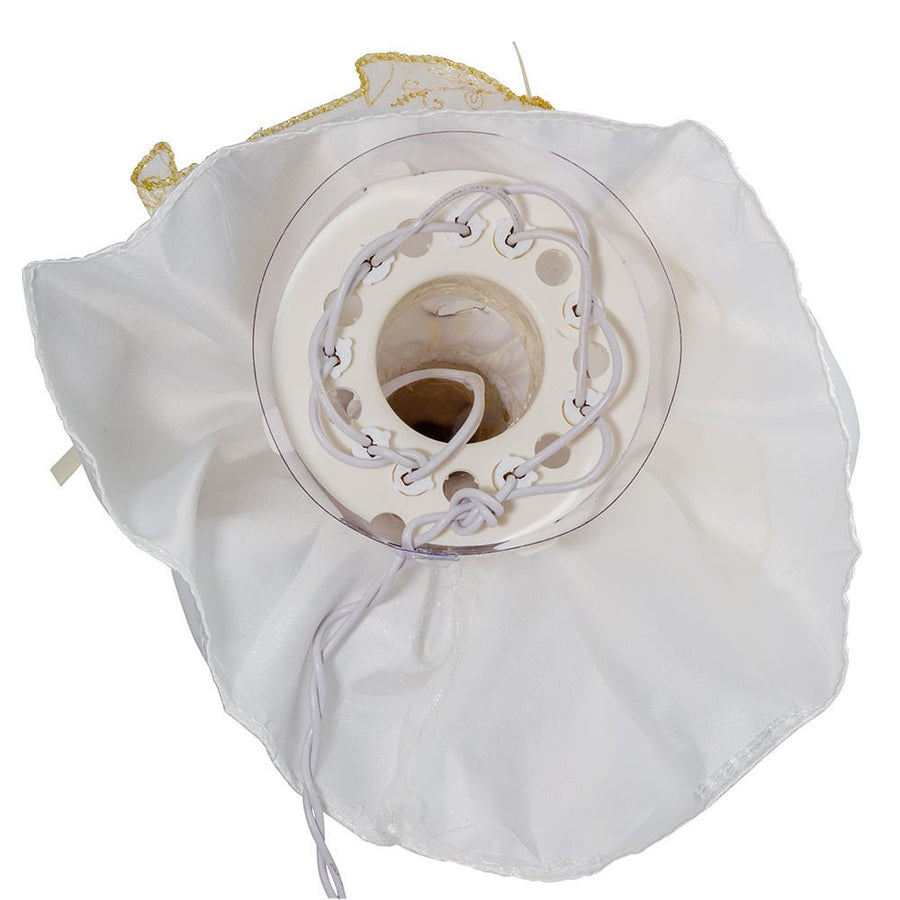 9" UL 10L Ivory and Gold Angel Treetop