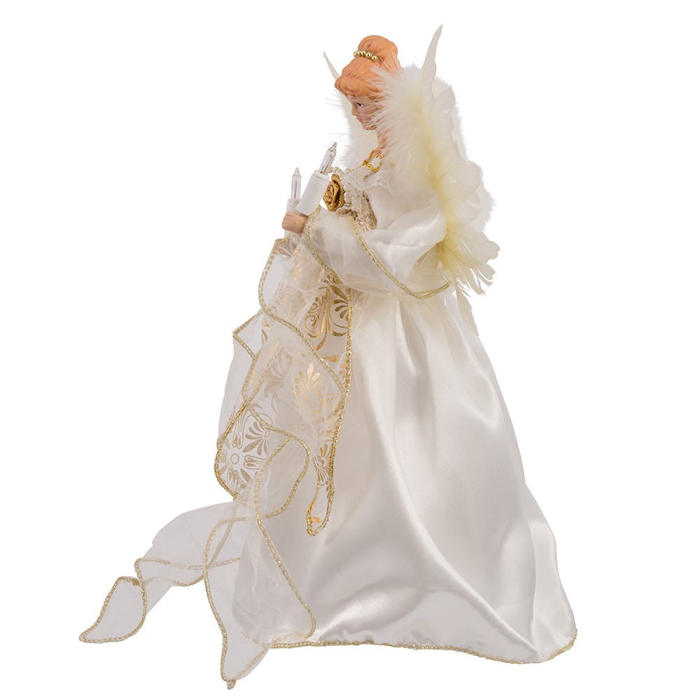 12" UL 10L Ivory and Gold Angel Treetop