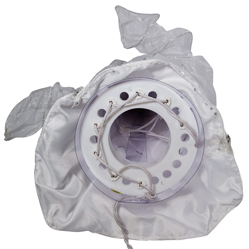 14" UL 10L White and Silver Angel Treetop