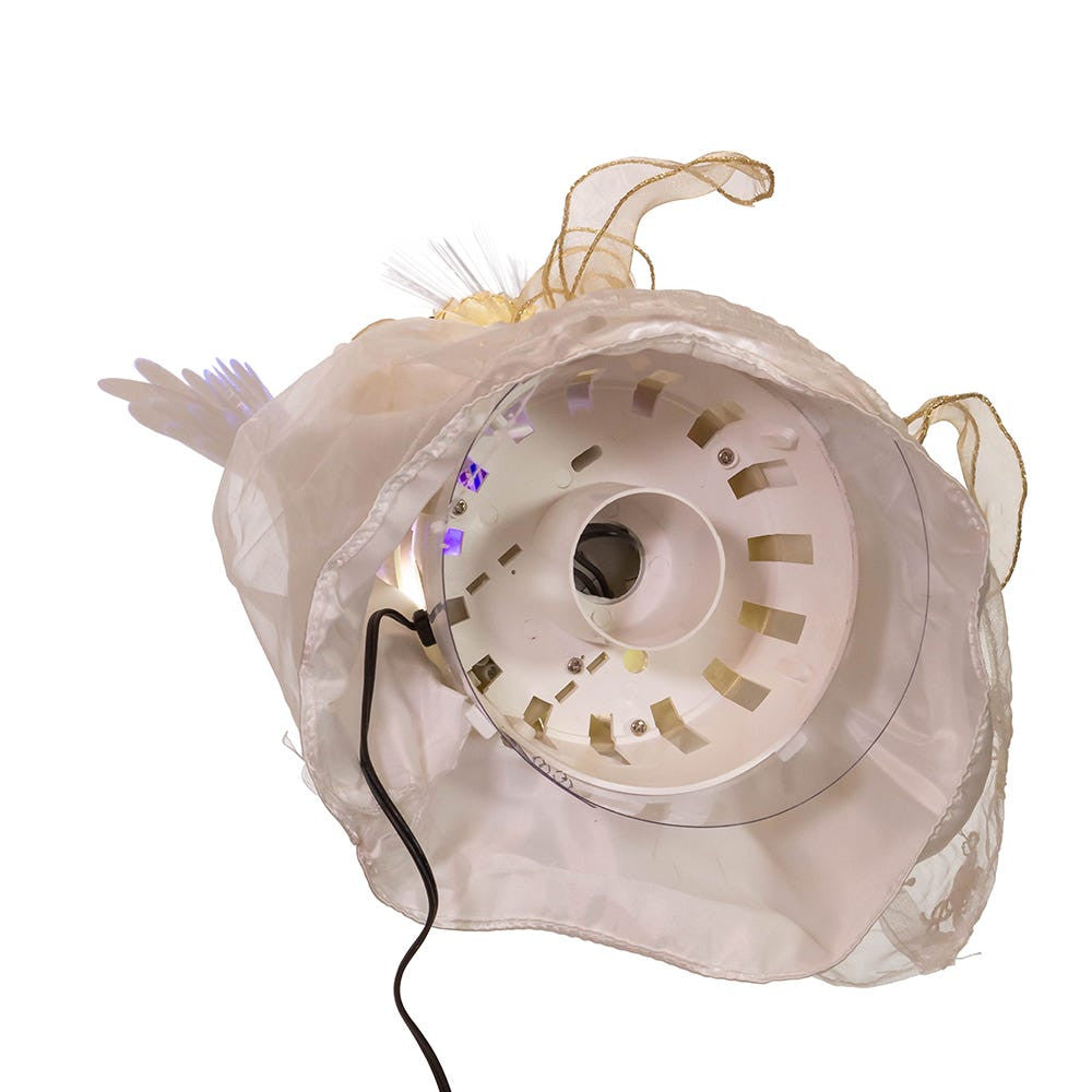14" Fiber-Optic Ivory and Gold Animated Treetop