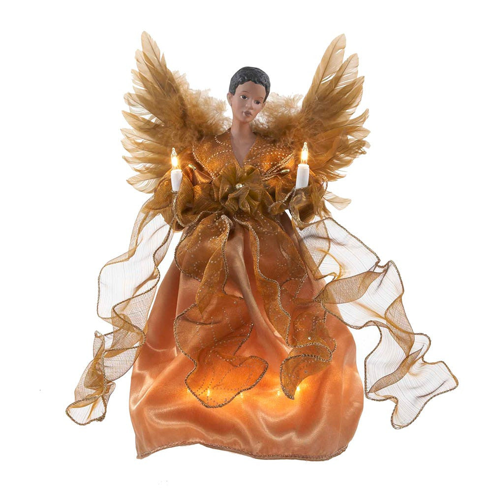 13" UL 10L African American Gold Angel Treetop