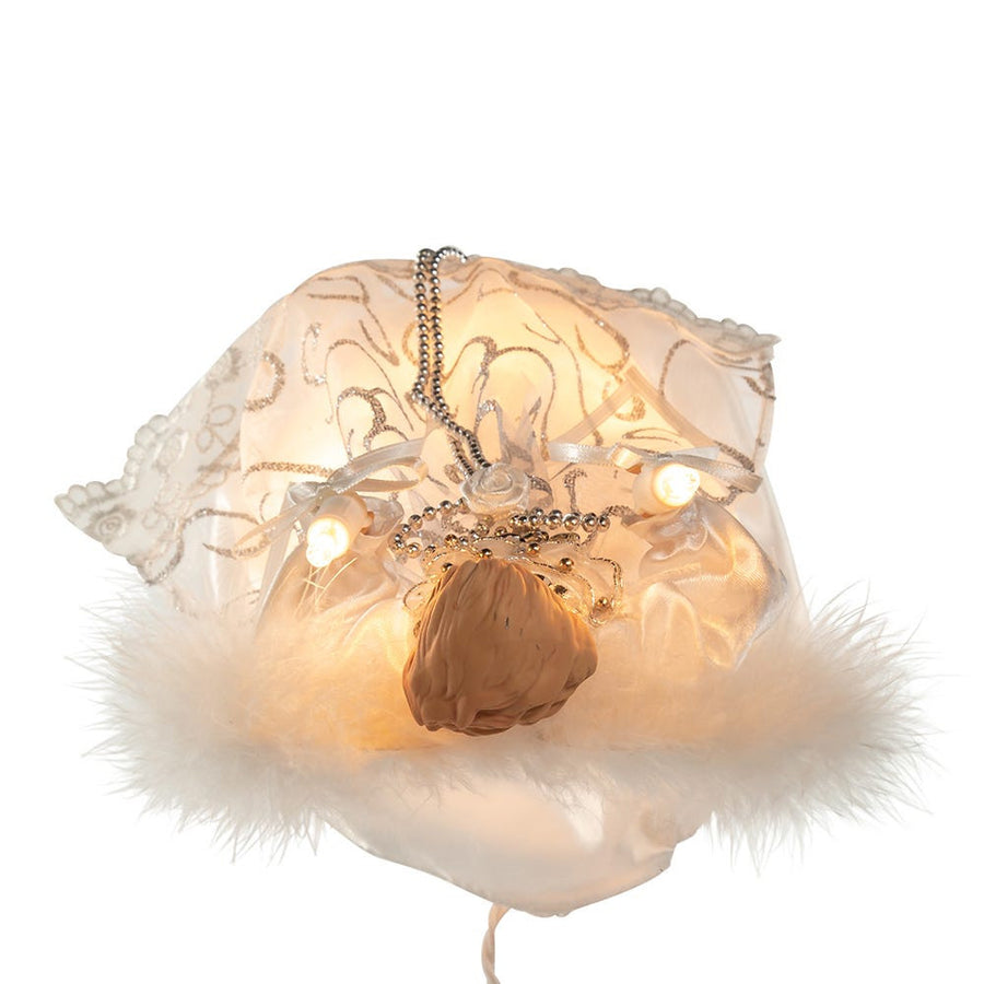 9" UL 10L White and Silver Angel Treetop