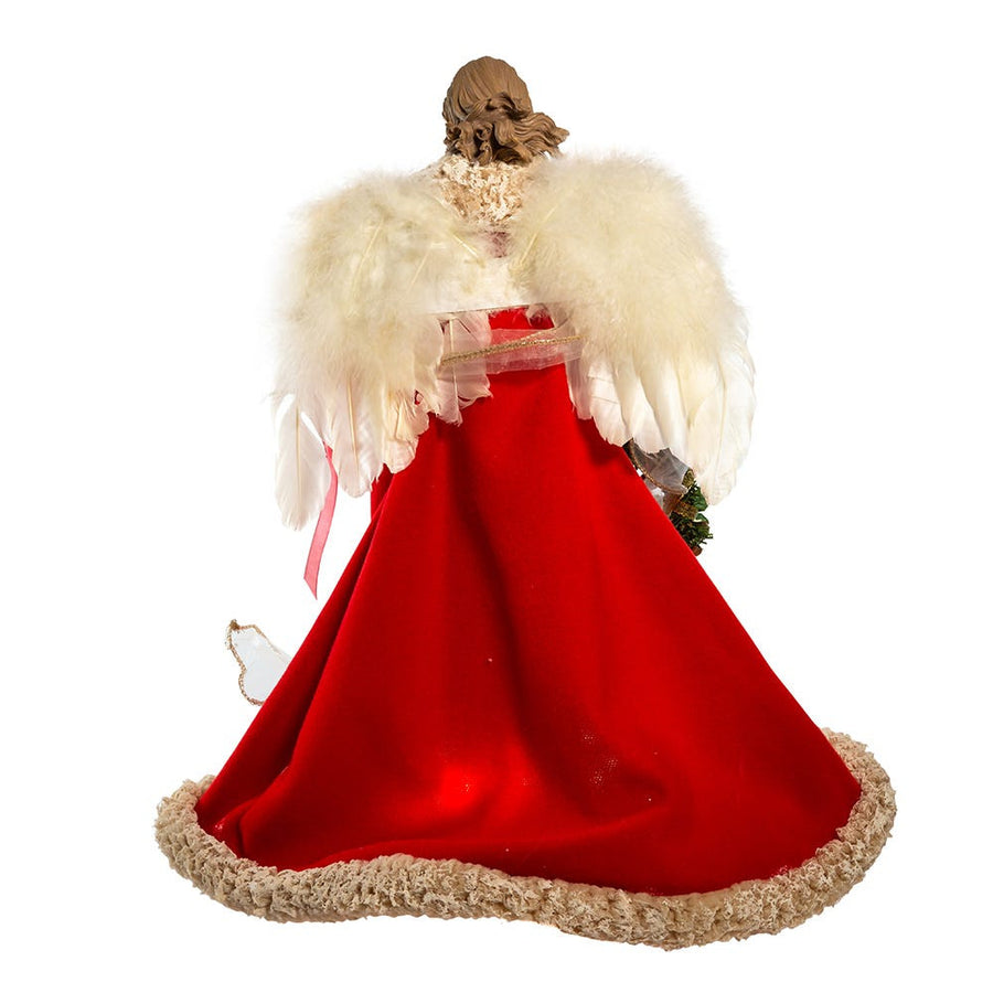 16" UL 10L Red and Ivory Angel Treetop