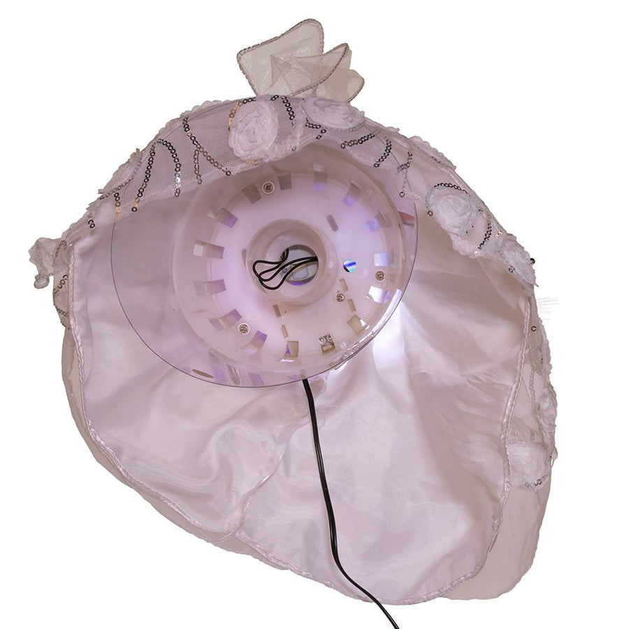 18" UL 70L Multicolored Fiber-Optic White and Silver Angel Treetop