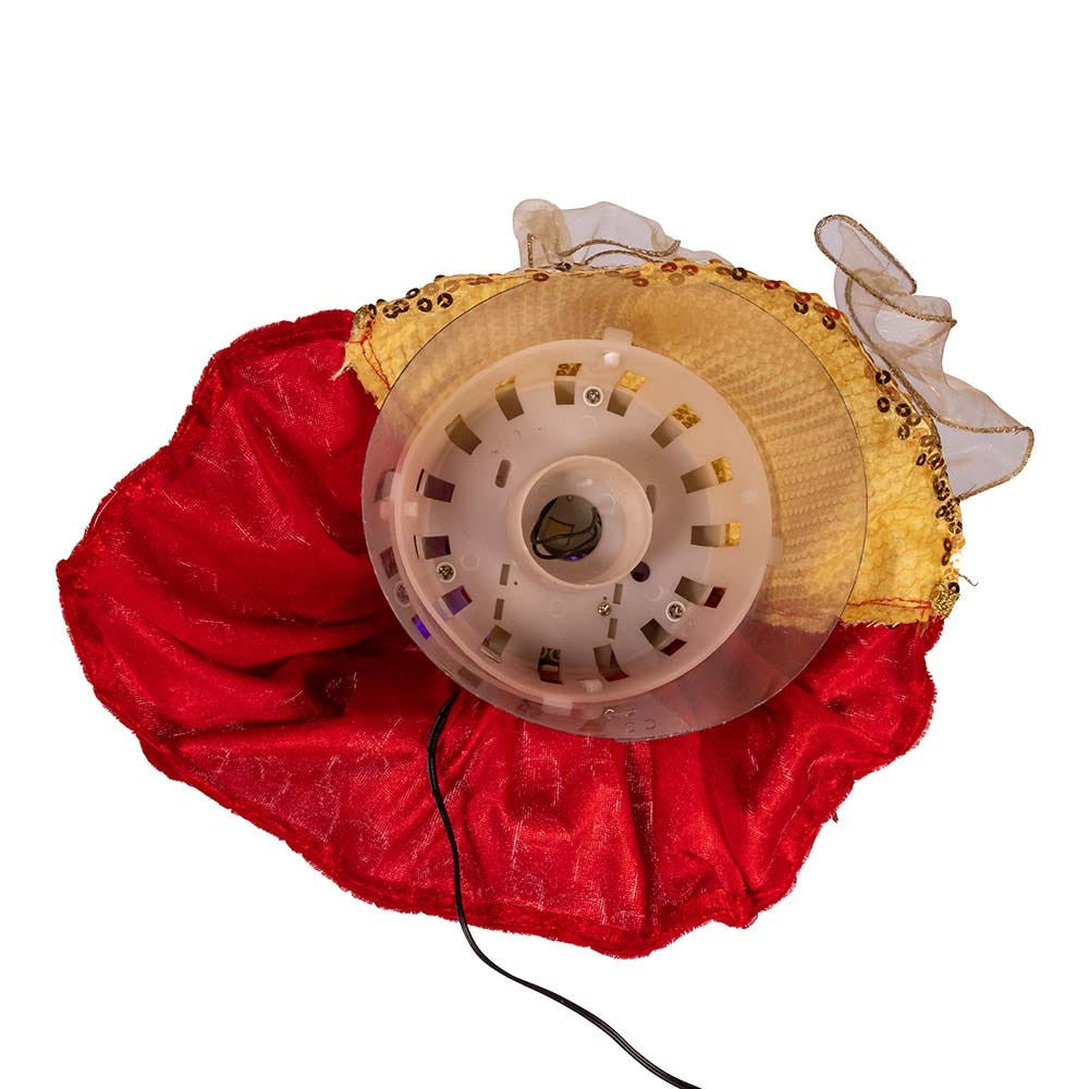 18" UL 70L Multicolored Fiber-Optic Red and Gold Angel Treetop