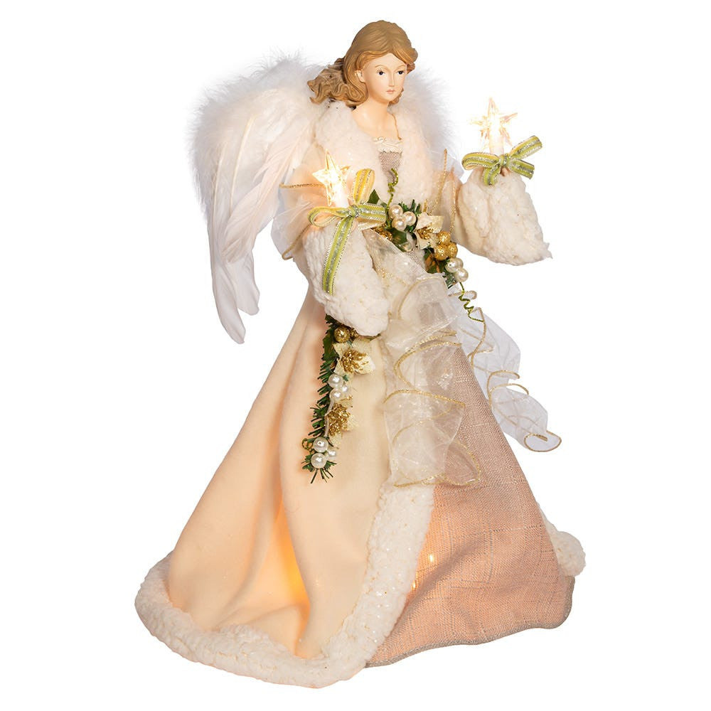 16" UL 10L Ivory and Grey Angel Treetop